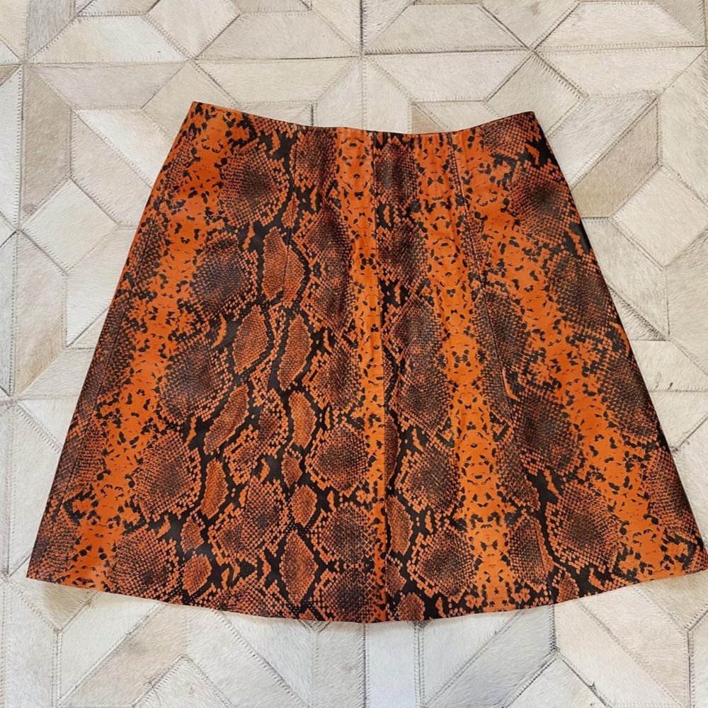 Veda Python Skirt - genuine lamb leather skirt